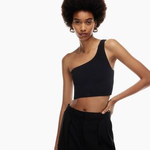 Aritzia Babaton One Shoulder Sculpt Knit Crop Top